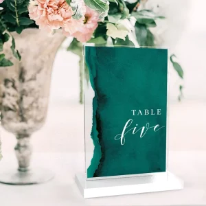 Personalized Acrylic Table Numbers Watercolor Wedding Table Signs Elegant Minimalist Stand for Party Seating Table Decoration