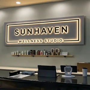 Personalized Backlit Business Sign Metal Wall Letters Company Name Sign Wellness Studio Spa Salon Decorative Commercial Signage