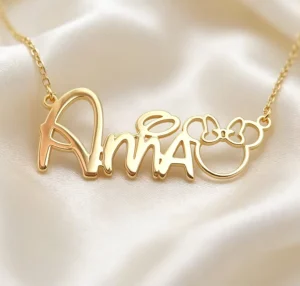 Personalized Cartoon Custom Name Letter Necklace Stainless Steel Gold Plated Fashion Jewelry Chain Custom Name Pendant Necklaces
