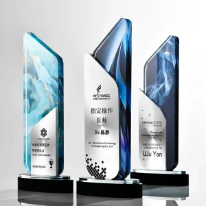 Personalized Crystal Trophy for Sports Tournament Corporate Annual Award Custom Engraving Company Gifts