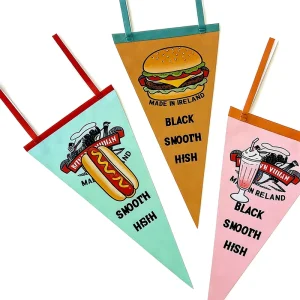 Personalized Custom Advertising Triangle Felt Pennant Flags Banners Durable Polyester Wool Custom Logo Colors Free Design