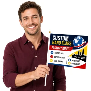 Personalized Customized Promotional Hand Flag 15x22cm Knitted Polyester Concert