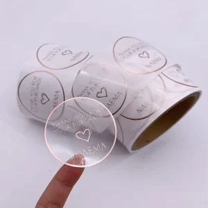 Personalized Design Custom Printed Glossy Waterproof Adhesive Circle Round Company Logo Sticker for Craft and Photo Frame Use