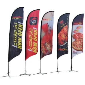 Personalized Digital Printing Christmas Beach Flags Custom Feather Flag and Road Flags for Xmas Outdoor Party Decorations