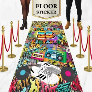 Personalized Durable Waterproof Anti slip Printed Floor Stickers Vinyl Decals Customized Shape Die Cut Matte Varnishing