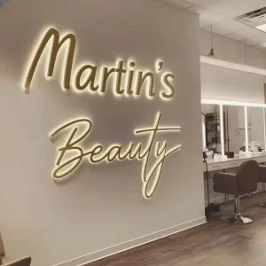 Personalized Indoor Wall LED Signage Outdoor 3D Logo Sign Board Gold Letter Backlit Light LED Sign Custom LED Business Sign