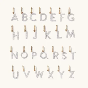 Personalized Jewelry 925 Silver Alphabet 26 Letter Zirconia Initial Charms CZ Letter Pendants for DIY Making Necklace