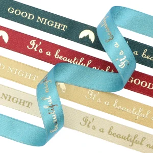 Personalized Logo Printed Polyester Satin Ribbon for DIY Gift Packaging Christmas Birthday Wedding Holiday Decorations