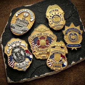 Personalized Metal Antique Gold Finish Magnet Backing Lightweight Name Tags Heavy Duty Emblem Badge for Club Members