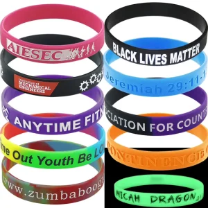 Personalized Slogan Silicone Wristbands Debossed Printed Rubber Bracelets for Club Advertising Gifts