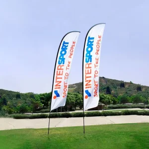 Personalized Teardrop Pennant Banner Flag Durable Portable Lightweight Pop Shops Brand Activation Promotional Flag Free Design