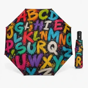 Personalized UV Protection Umbrella 8-rib Automatic Open Close Folding Parasol with Full Color Custom Logo Printing