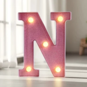 Pink Glowing LED Letter and Number Signs Light up Decor for Birthday Party Wedding Event and Room Atmosphere Decor