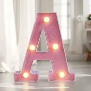 Pink LED Letter Lights Alphabet Number Lights for Birthday Party Proposal Wedding Romantic Scene Decoration