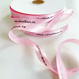Pink Satin Ribbon Gift Box Packaging Wrapping Grosgrain Ribbon Printed Logo Satin Ribbon Roll