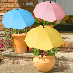 Plant Umbrellas for Outdoor Garden Umbrella with Silver Coating Sunshade Parasol for Potted Plants Garden Bed Flower Umbrella