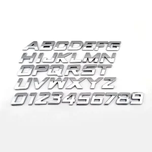 Plastic ABS Italic Type Car Chrome Letters Numbers Auto Accessories Car Decoration General Alphabet Car Stickers