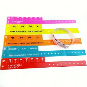 Plastic Bracelets PVC Arm Band for Festival ID Vinyl Wristbands for Events