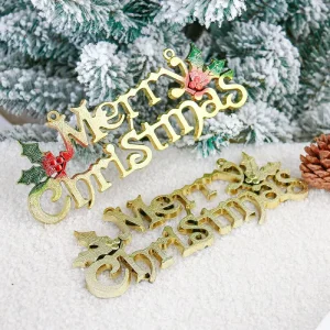 Plastic Classic 14-60cm Three-Dimensional English Letter ‘Merry Christmas’ Design Letter Pendant Christmas Tree Decoration