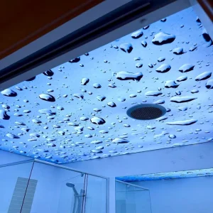 Plastic Fabric LED Light Ceiling Tile Home Interior Decoration Films Ceiling PVC 3D Effectcustom UV Printed Stretch Ceiling Film