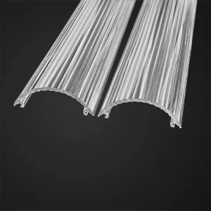 Plastic Profiles PMMA Acrylic Clear Transparency Inner Stripes LED Linear Profiles Diffuser Cover for Lighting Cover