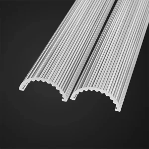 Plastic Profiles PMMA Acrylic Clear Transparency Internal Tooth LED Linear Profiles Diffuser Cover for Lighting Cover