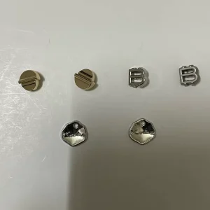 Polished Metal Trims Round Decor Studs Hollow Letter B Labels for Dresses Jeans Backpack DIY Decoration