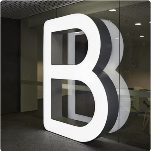 Polished Stainless Steel 3D Metal Letters LED Strips Backlit IP65 Waterproof Illuminated Sign for Building Wall Mounted Business