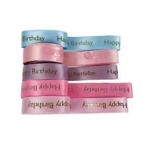 Polyester Custom Made Double Faced Satin Ribbon with 3D Logo