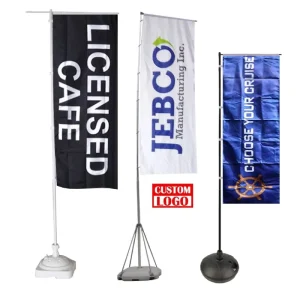 Polyester Fabric Outdoor Advertising Pennant Flag Modern Street Banner Aluminum Frame Windproof