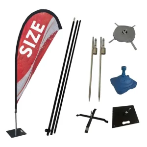 Polyester Feather Flags with Fiberglass Flagpole Waterproof Durable Outdoor Promotional Advertising Banners for Events