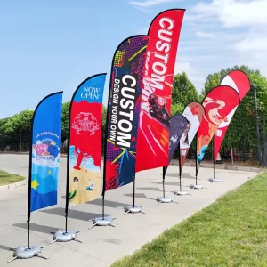 Polyester Flying Pennant Banners Teardrop Beach Flag Aluminum Flagpole Outdoor Promotional Business Advertising