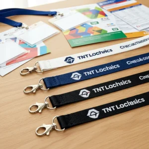 Polyester Lanyard with Silk Screen Printing and Custom Logo for ID Badge Keychain Conference and Office Use