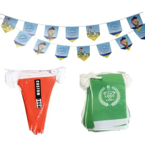 Polyester Material 14*21 String Flag Festival Party Celebration Decoration Triangle Bunting Banner