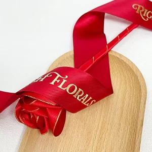 Polyester Ribbon Pure Colors Double Faced Softly Smooth Customized Printed Logo Ribbon Satin Tape Custom Ribbon With Logo