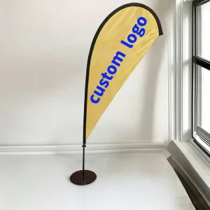 Polyester Roadside Garden AD Personalized Advertising Outdoor Custom Beach Feather Flags Acrylic Flagpole Waterproof