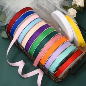 Polyester Satin Ribbon With Logo 1 2 Inch Red Custom Floral Satin Ribbon Custom Printed Ribbon for Cake