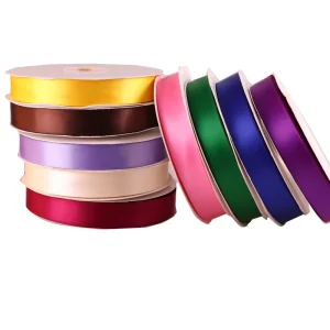 Polyester Solid Color Single Faced Printed Satin Ribbon