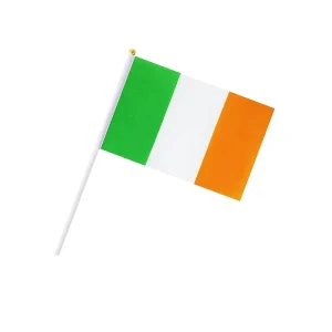 Polyester Stock 14x21cm St. Patrick Day Hand Held Mini Ireland Irish Waving Flag