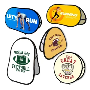Pop Banner Pennant Promotion Outdoor Indoor Stadium Display Foldable Frame Digital Custom Printing Horizontal Double