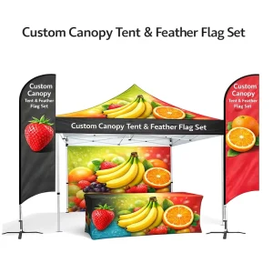 Pop up Tent And Feather Flag Set For Street Promotion