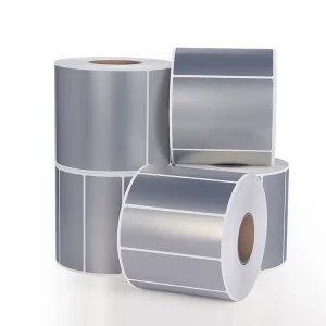 Popular Printing Matte Silver Label Stock Size Self Adhesive Sticker Waterproof Tearproof Oilproof Barcode Label