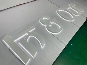 Popular White Matte Lacquered 3D Glowing Backlit Letters LED Halo Lighting Premium Commercial Brand Logos