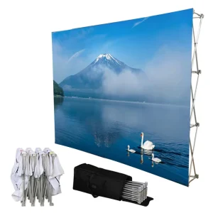 Portable 3m x 2.24m Trade Show Exhibition Booth Backdrop Tension Fabric SEG Pop up Banner Stand for Advertising