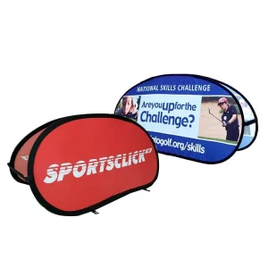 Portable A Frame Banner Stand Popup Sign Advertising Fabric Bean Triangle Round Shaped Ground Pop up A-Frame Banner