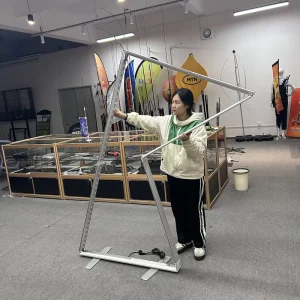 Portable Aluminum Frame LED Pop up Wall Foldable Light Box with Custom Logo Fabric Backdrop Display Stand