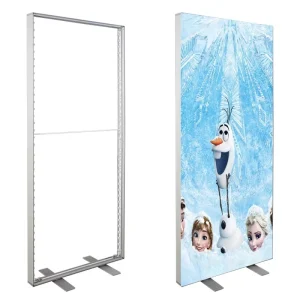 Portable Aluminum Frame SEG Tension Fabric Backdrop LED Backlit Light Box 85×200 Floor Standing