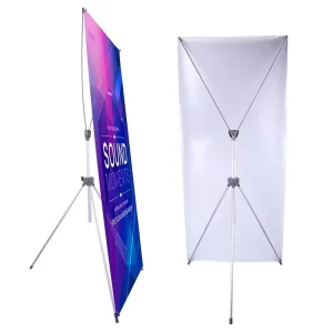 Portable American X Banner Stand Telescopic Aluminum Alloy Weatherproof Indoor Outdoor Dual Purpose Polyester Customizable Color