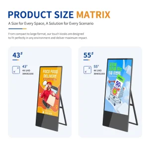 Portable Android 32/43/55 Inch LCD Poster Advertising Digital Signage Display For Shopping Malls And Exhibitions