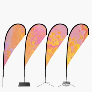 Portable Beach Advertising Flags for Resorts and Retail Outlets